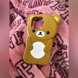 Brown Rilakkuma Silicone Case for Iphone 14/15 pro max